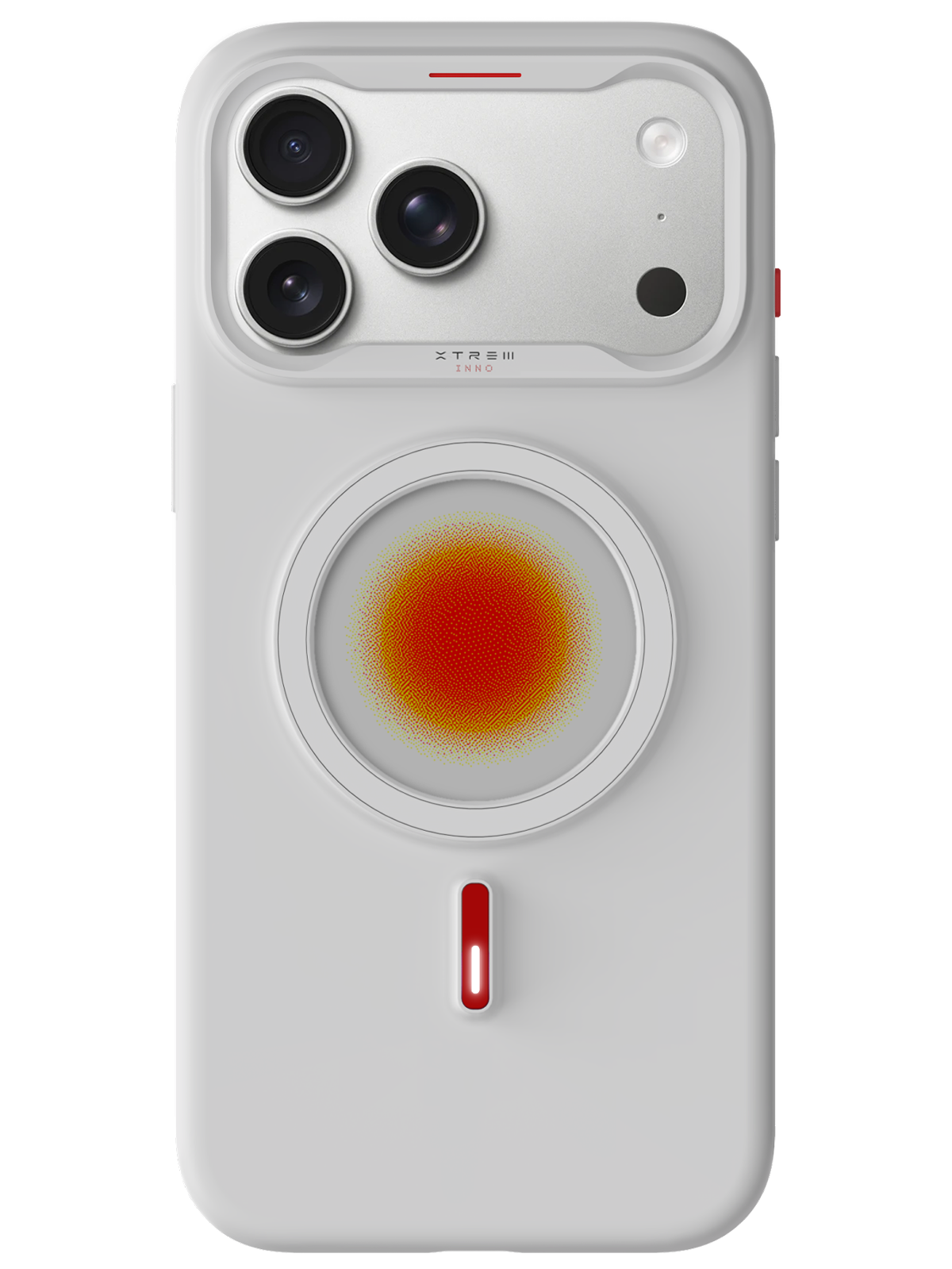 Phone case with camera lens cover and 'Xtreme INNO' branding on a white background