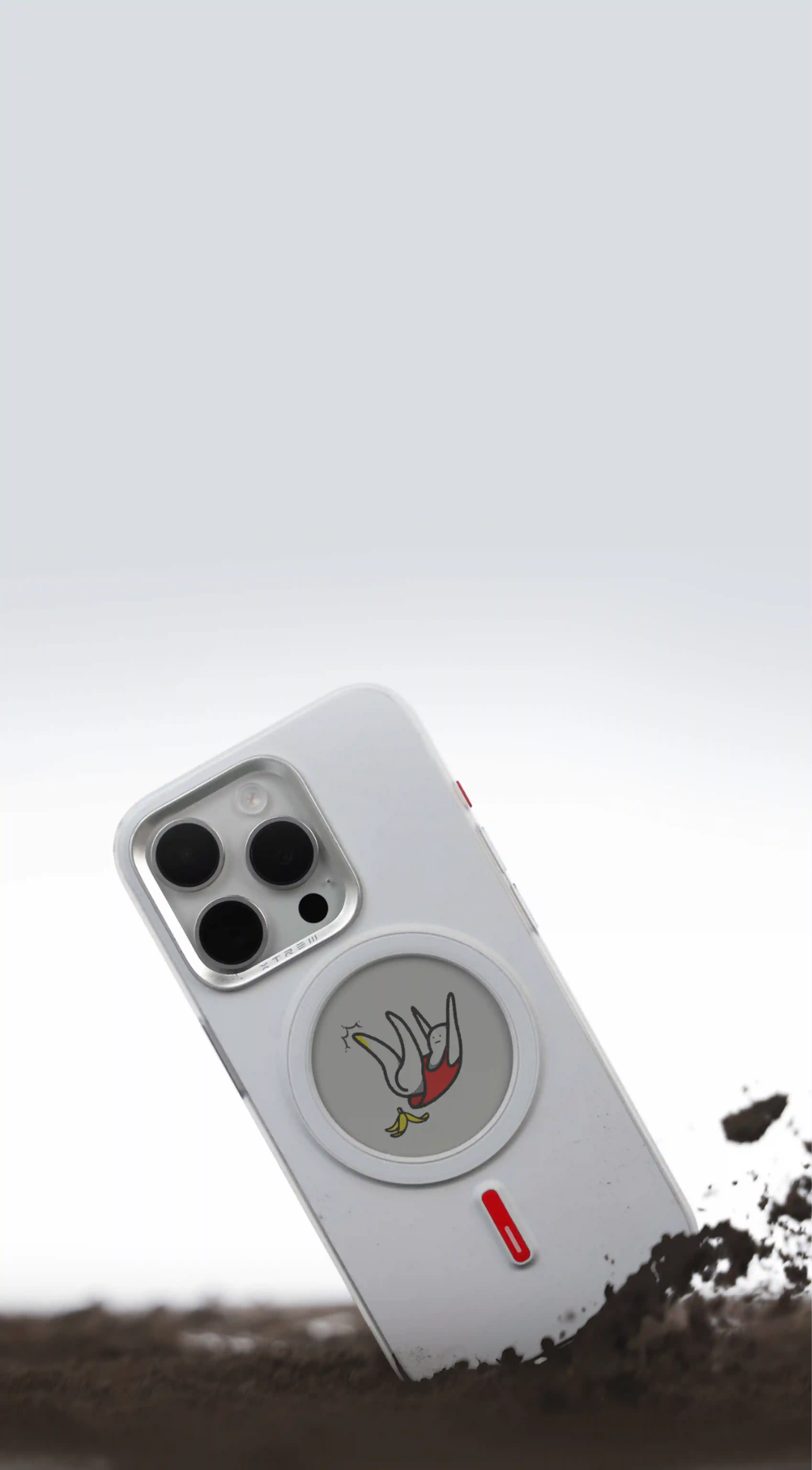 Phone case with a design on a white background