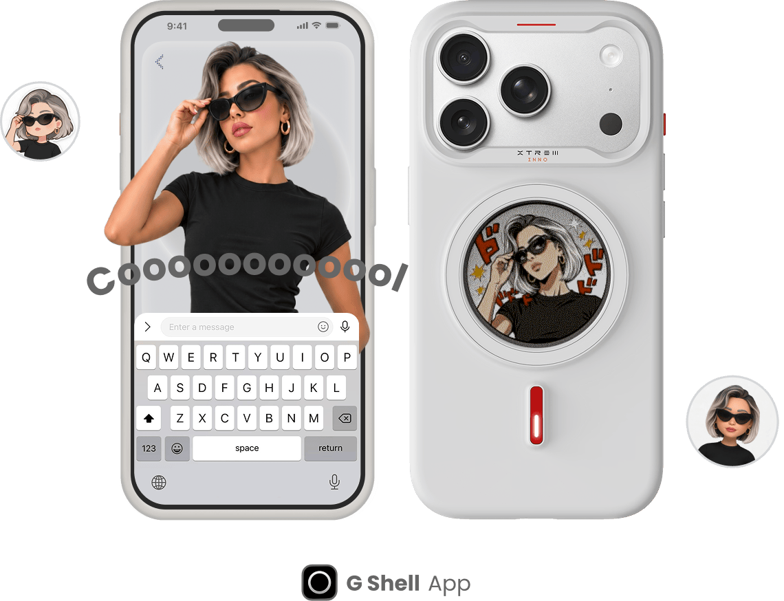 G Shell app photo editor and a customized XTREM case